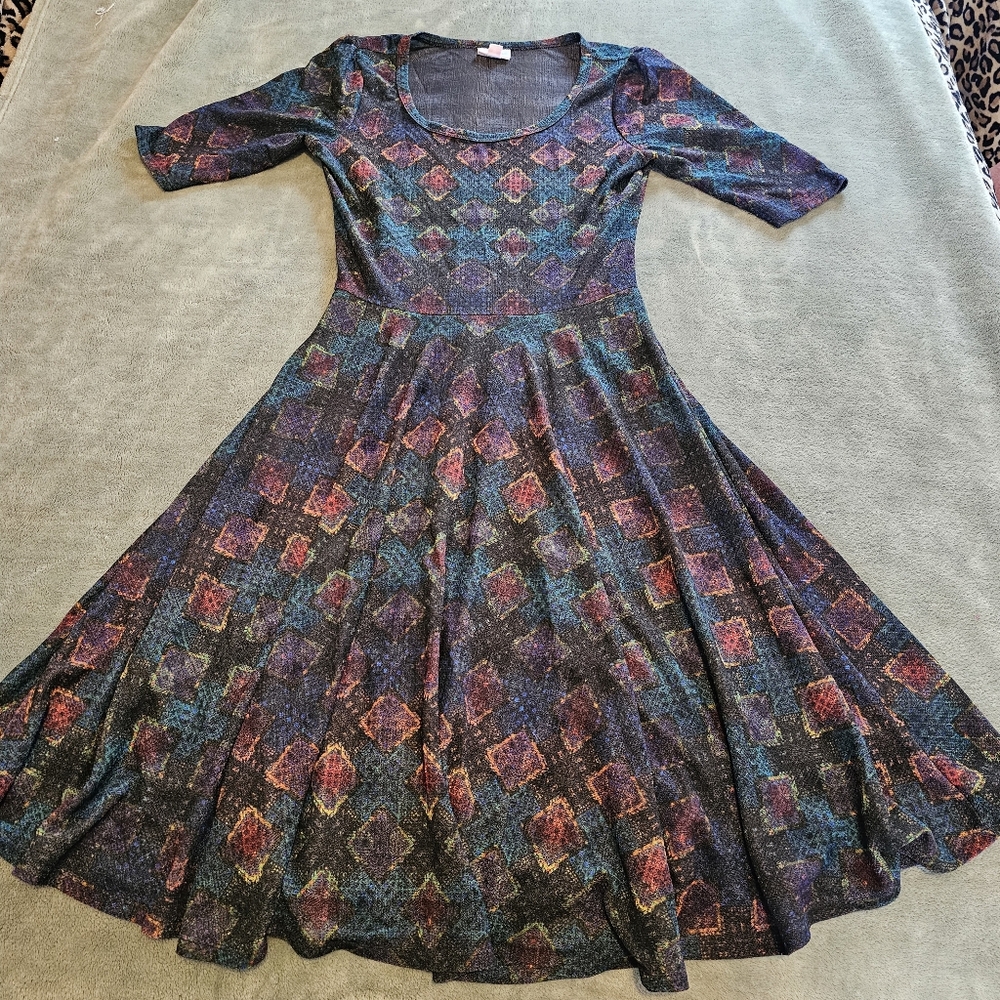 LuLaRoe Multicolor Geometric Mini Dress